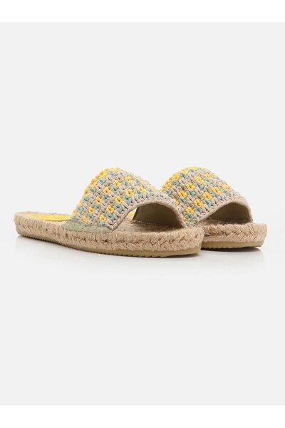 Su Espadril Jade Sarı-bej Kadın Örgü Espadril Terlik