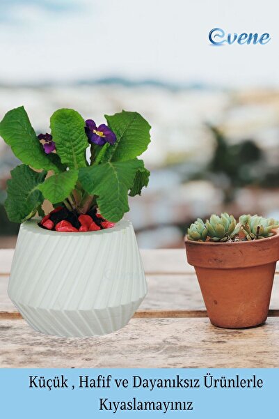 Evene Saksı Büyük Saksı Çiçek Saksısı Büyük Boy Saksı Salon Saksısı Model 6 Beyaz Saksı