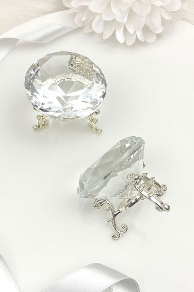 ZEYMERADE Silver 2-Piece Glass Ring Riser and Engagement Decoration Tray - Groom Coffee and Turkish Delight Bowl