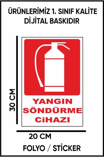 3M Yangın Söndürme Cihazı Uyarı Dijital Baskı Folyo / Sticker
