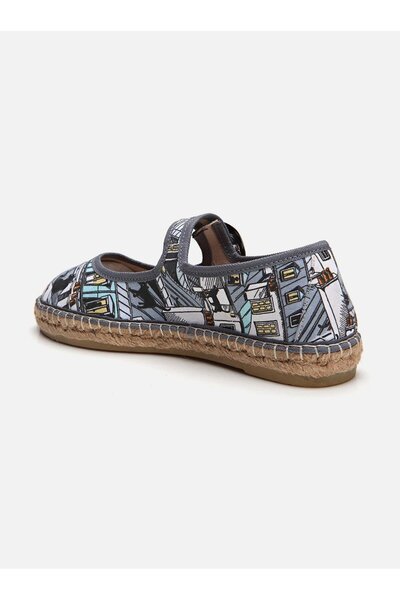 Su Espadril Paris Kara Kedi Kadın Düz Espadril