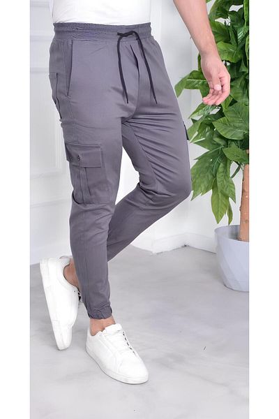 NKYSTORE Ανδρικό παντελόνι Jogger με κορδόνι στη μέση και τσέπες Cargo