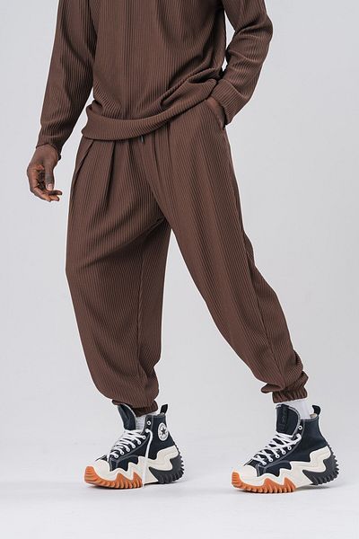 go gang own Πλισέ χαλαρό Shalwar με ραβδωτή μέση και ελαστικό πόδι