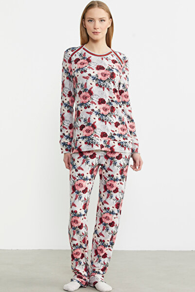 Sementa Піжама з квітковим візерунком та м'якою текстурою - червона