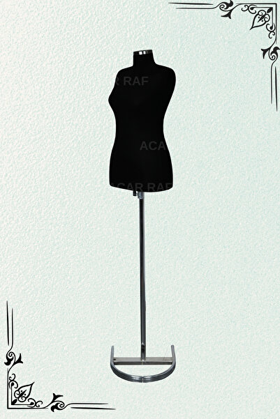 Acar Raf Terzi Mankeni Süngerli Prova Mankeni Siyah Kumaş Kaplamalı 36 Beden