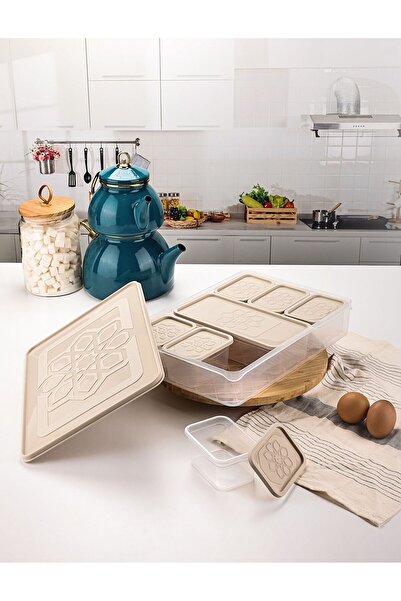 Genel Markalar ShopHouse 16 Parça 7 Bölmeli Kapaklı Saklama Kabı Seti Dolap D...