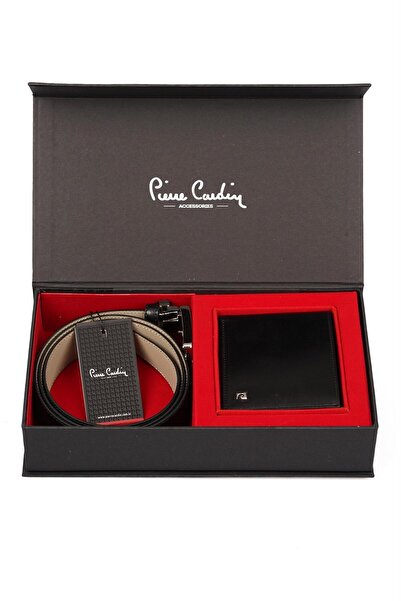 Pierre Cardin Ανδρικό δερμάτινο σετ ζώνης και πορτοφολιού σε ειδικό κουτί