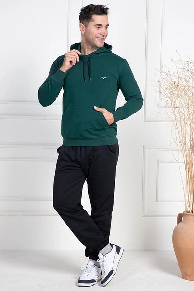 Mecit Pijama Σετ ανδρικής πιτζάμα από 100% βαμβακερό μανίκι και αστράγαλο με ελαστική κουκούλα και τσέπες