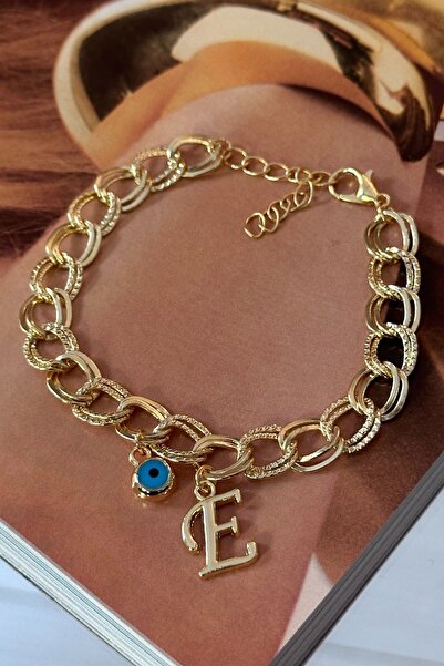 Trendy Butik Kişiye Özel E Harfli Bileklik Kuyumcu Model Samanyolu Zincirli H...