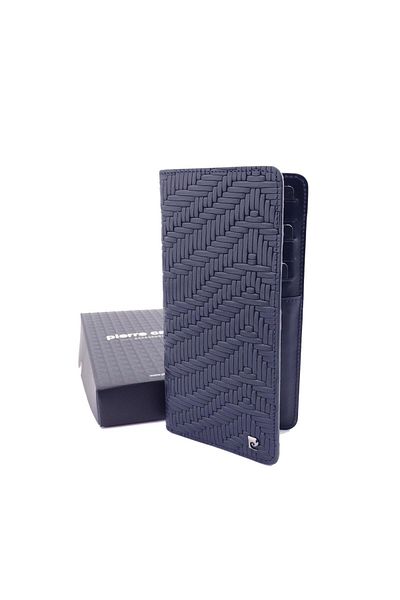 Pierre Cardin Knitted Patterned Logo Leather Wallet Vertical Model 11055