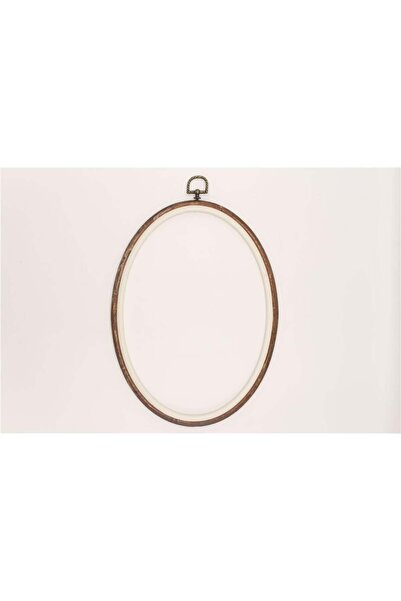 Nurge Ahşap Görünümlü Pano Kasnaklar Oval No:4 - Kahverengi