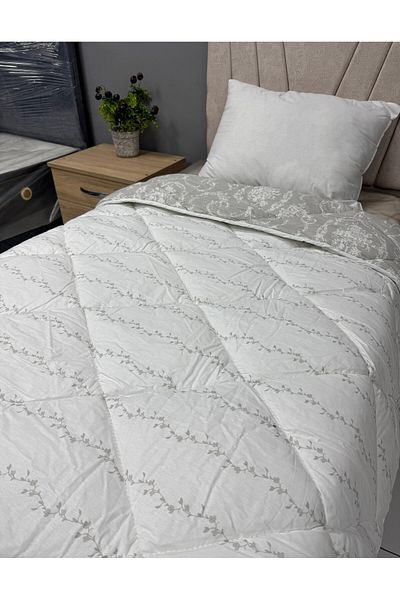 Clasy 100% Cotton Ranforce Single Quilt Double Sided Asrt Gray Floral Pattern