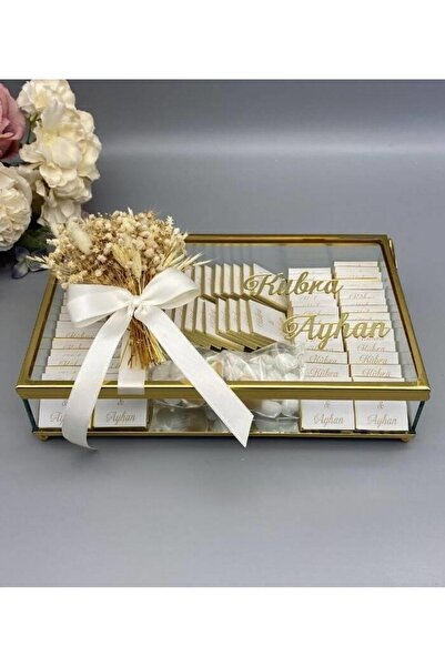gifthomeshop Cam Kutuda Kız İsteme Çikolatası Gold
