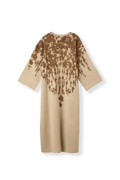 Uludağ Triko Γυναικεία πλεκτή ζακέτα με λουλούδια από πέτρα βιζόν