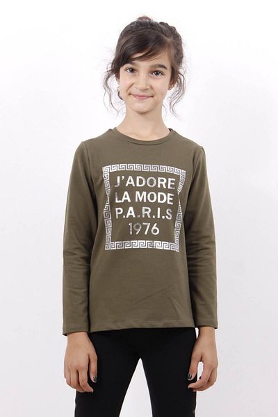 Toontoy Jadore Foil Printed Girl's Sweatshirt