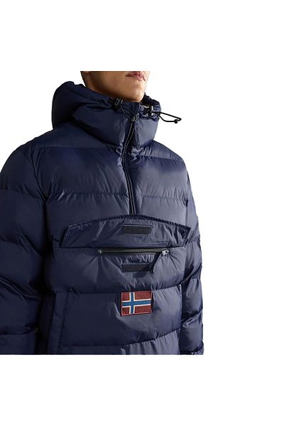 Napapijri Men's Coat Rainforest Op Wi Puff Navy Blue Waterproof Men's Jacket Np0A4Hma1761