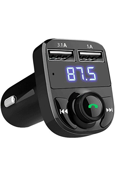 TEKNETSTORE Araç Bluetooth Fm Transmitter Cihazı Araba Mp3 Çalar Oto Çakmaklık Şarj Aleti Müzik Kiti