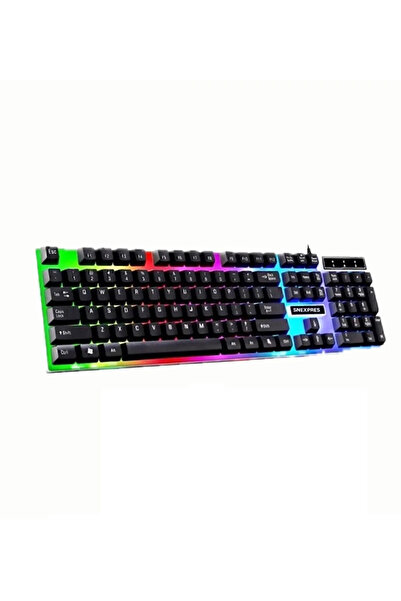MASLİNG Profesyonel Işıklı klavye - mouse- mousepad Led Işıklı Rgb Laptop Pc Uyumlu 1+1 Hoparlör MAS-38