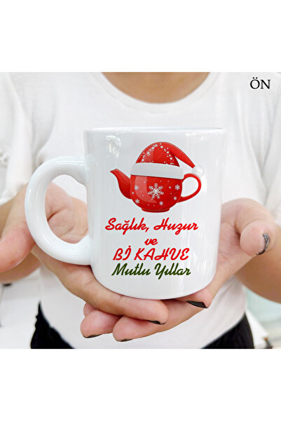 Hediyeciabla Yeni Yıl Çaydanlık Mutlu Yıllar Renkli Tasarımlar ve Dekoratif K...