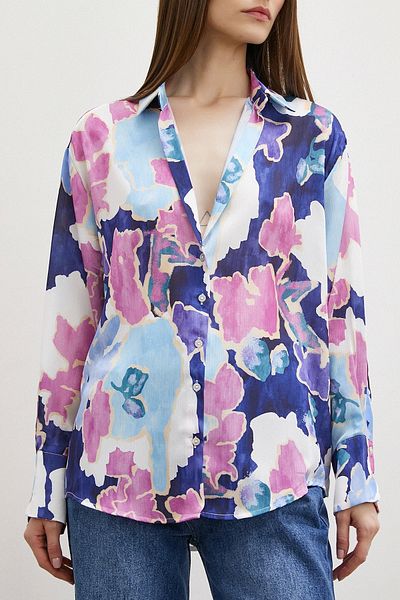 Never more Navy Blue Patterned Wafer Shirt