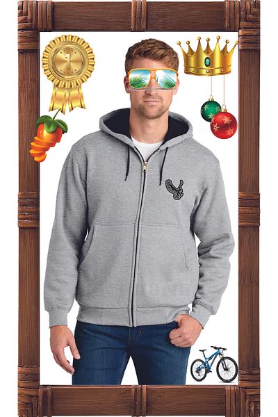 HOFFNUNG Eagle New Design Unisex Hooded Zip-Up Sweatshirt - Zip 3 Yarn