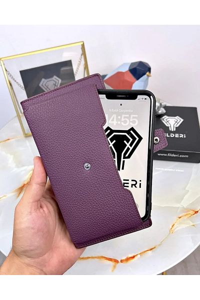 Fil Deri Портфейл с дръжка и голямо отделение и отделение за телефон 2040