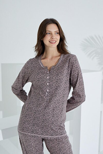 Etoile %100 Pamuk Uzun Kol Kadın Pijama Takımı