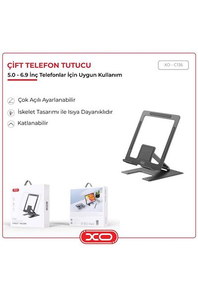 Xo Ευρυγώνια ρυθμιζόμενη μεταλλική αποτροπή θέρμανσης Desktop Home Office Universal Tablet Holder C136