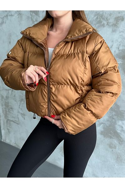 bm bessomoda fashion boutique Палто с яка стойка, ръкави и щампована еластична талия