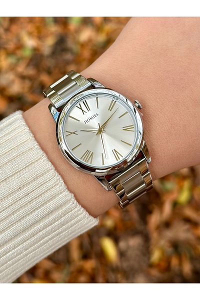 Homies Women's Wristwatch Silver Color Steel Cord