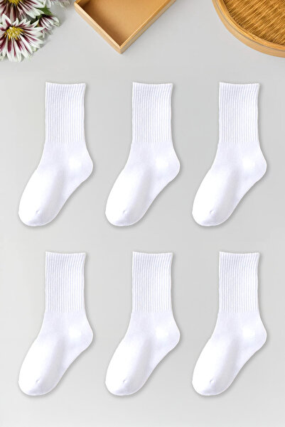 BLACK DEER 6 чифта бели тенис чорапи за мъже, жени, унисекс колежански чорапи