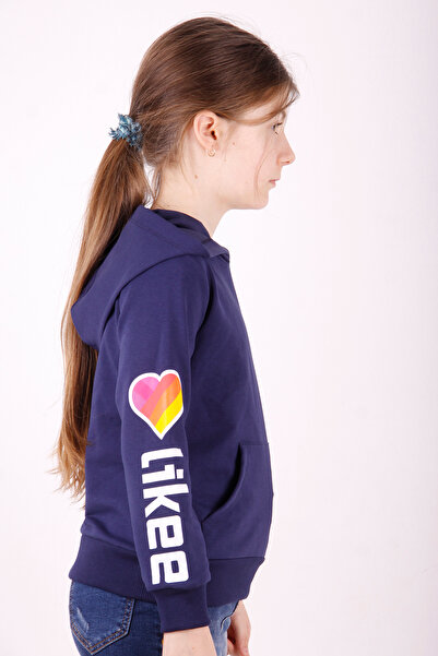 Toontoy Φούτερ για κορίτσια Like Kalp με τύπωμα με τσέπες καγκουρό