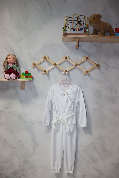 FESSHERA Stylish Girls' Jumpsuit with Ruffled Belt Special for Princesses
