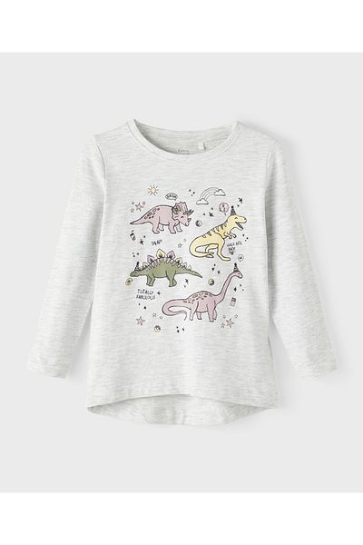 Name it Printed Long Sleeves T-Shirt - Light Grey