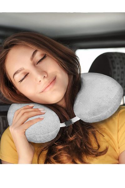 CHIZGY Travel Neck Pillow Orthopedic Gray