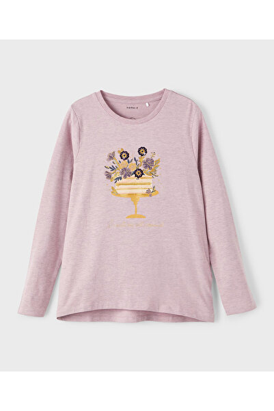 Name it Glitter Printed Long Sleeves T-Shirt - Mauve Shadows