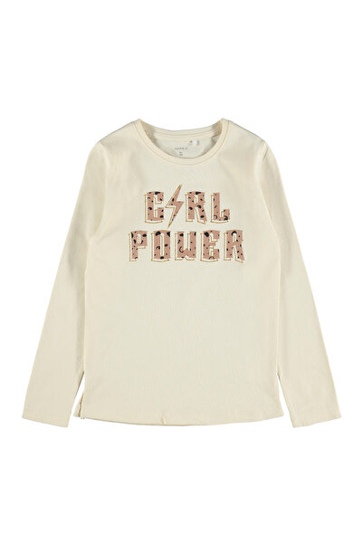 Name it تي شيرت Girl Power - Whitecap Grey