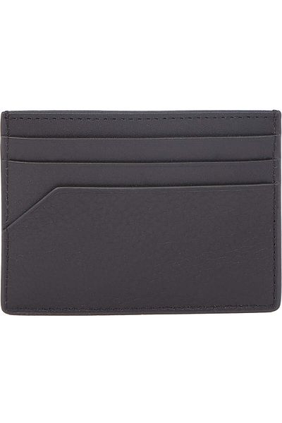 Tommy Hilfiger Black Men's Card Holder with Logo Detail and Inner Compartment Am0Am12769-Bds