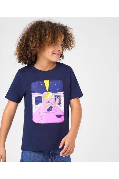 Primo Gino 100% Cotton Half Sleeves T-Shirt Music Print- Blue