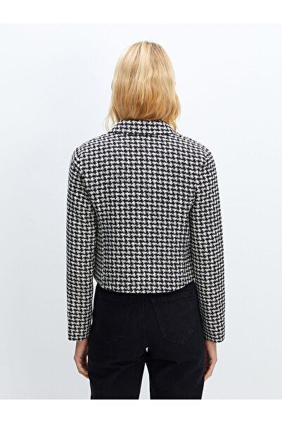 LC Waikiki Double Breasted Collar Patterned Women's Blazer Jacket