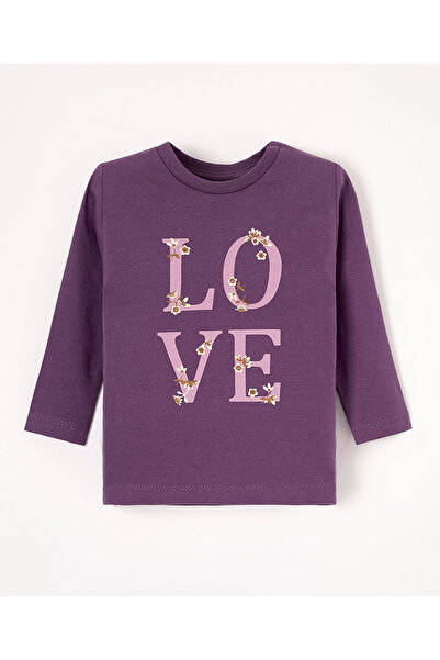 Name it Love Printed Long Sleeves T-Shirt - Vintage Violet