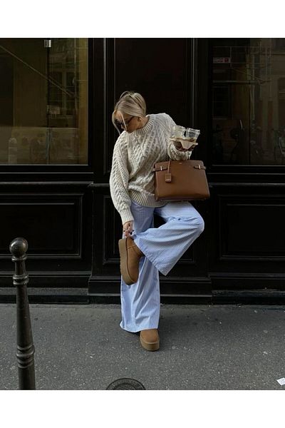 King Brothers Pantaloni de pijama pentru femei cu dungi albastre - talie joasă și buzunare