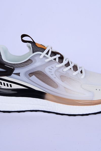 Pierre Cardin 10105 Mesh Laced High Sole Orthopedic Sole White-brown Casual Sports Shoes