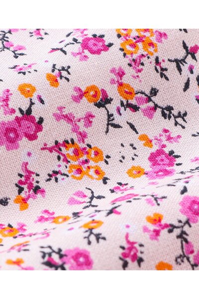 Babyhug Rayon Half Sleeves Top With Lace & Frill Detailing - Peach