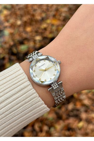 Homies Silver Color Stainless Steel Band Women's Wristwatch