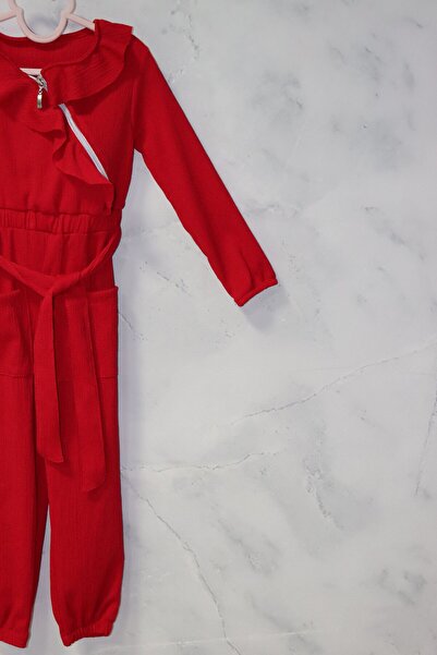 FESSHERA Stylish Girls' Jumpsuit with Ruffled Belt Special for Princesses