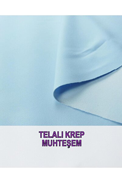 Kumaş Parça BEBE MAVISI TELALI KREP - 130 см x 145 см