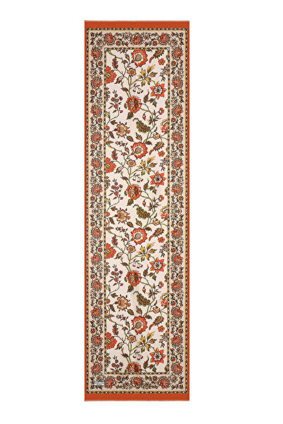 Bursa İpek Cinnamon Lilies Pattern Voile Silk Scarf