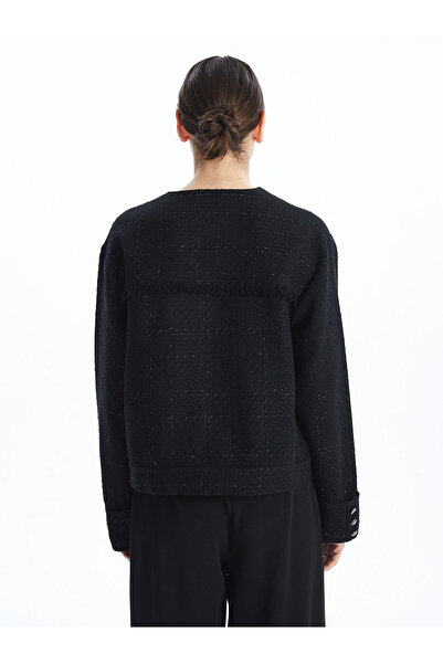 LC Waikiki Черно туидно сако с яка за жени