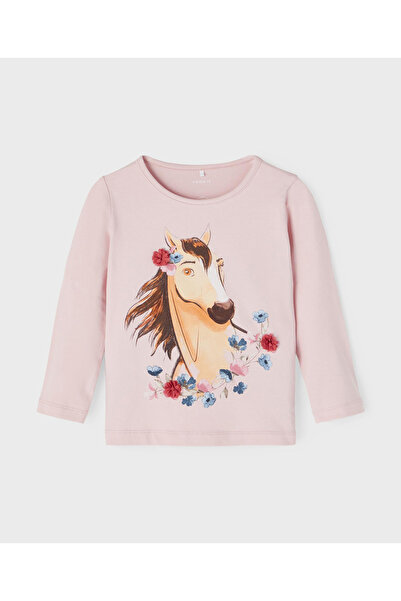 Name it تي شيرت مطبوع عليه حصان - بنفسجي ثلجي